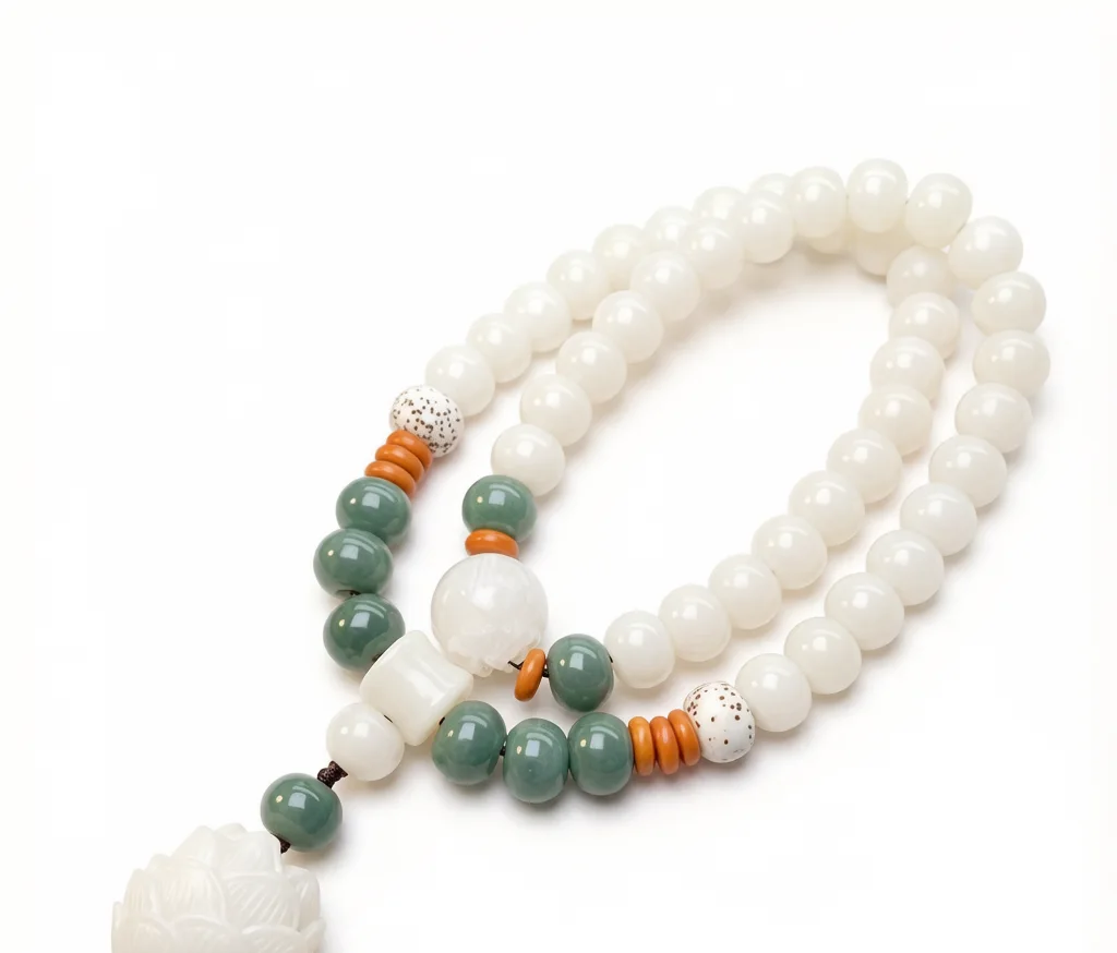 Luxe White Bodhi Root Prayer Beads (Style 1)