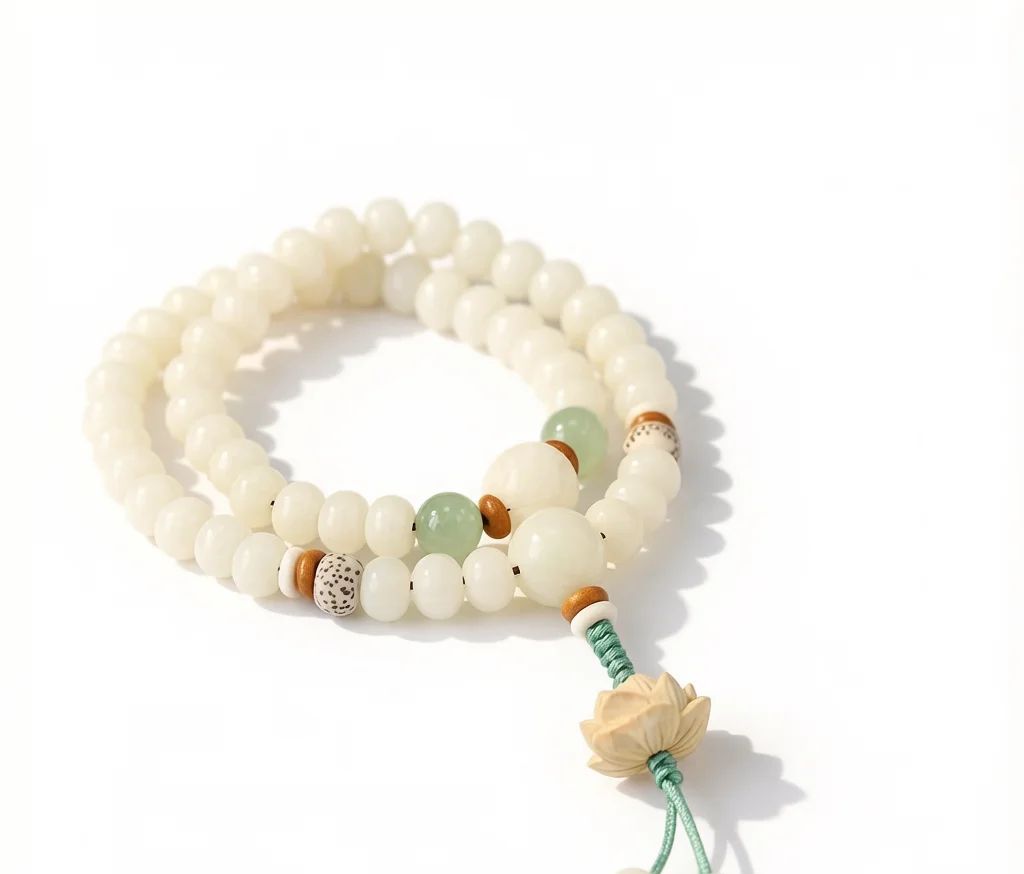 Luxe White Bodhi Root Prayer Beads (Style 6)