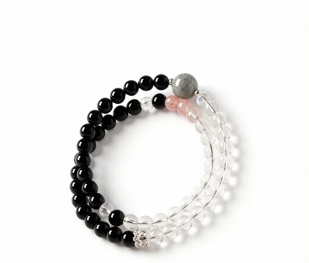 Multi-Gem Layered Double Bracelet