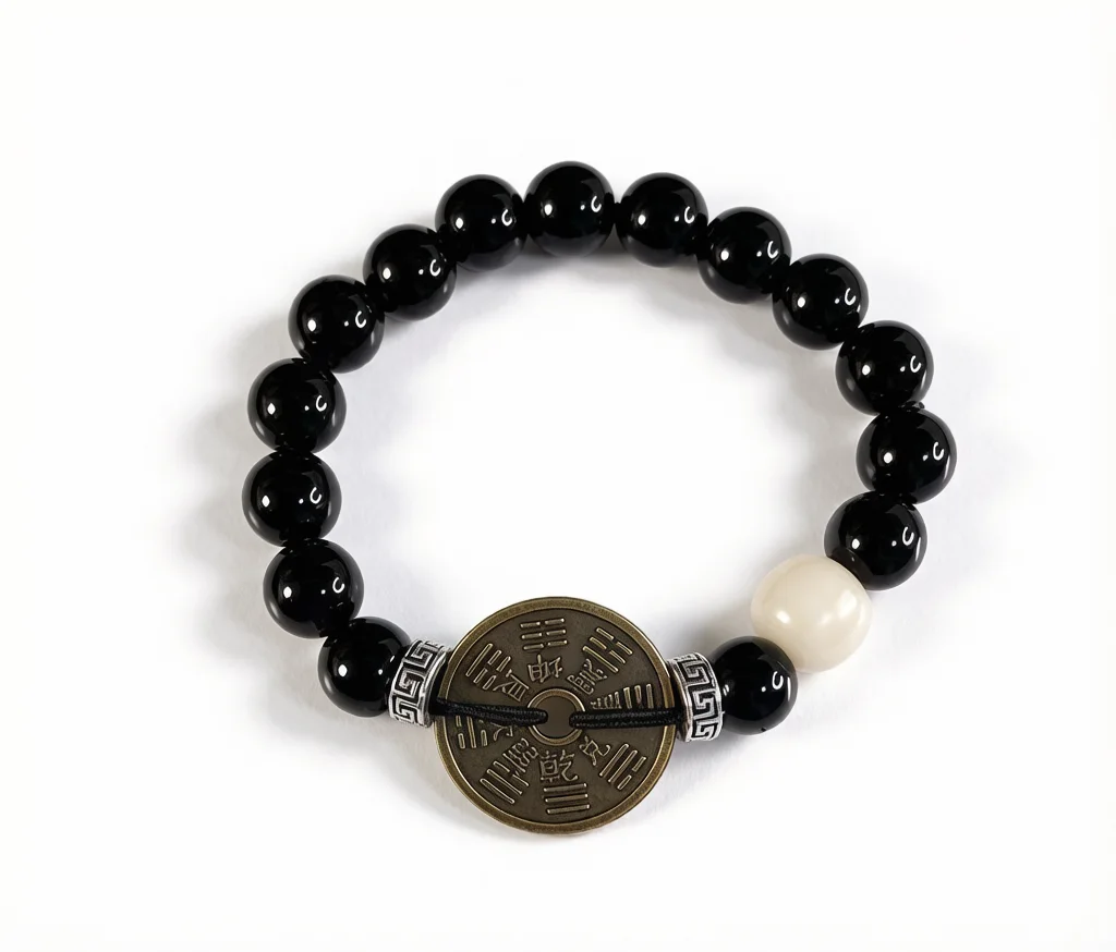 Taoist Braided Taiji 'Mountain-Spirit' Coin Bracelet
