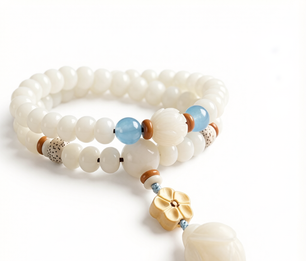 01_hero 白菩提根念珠(款式4)- Luxe White Bodhi Root Prayer Beads Style 4 - 01 hero