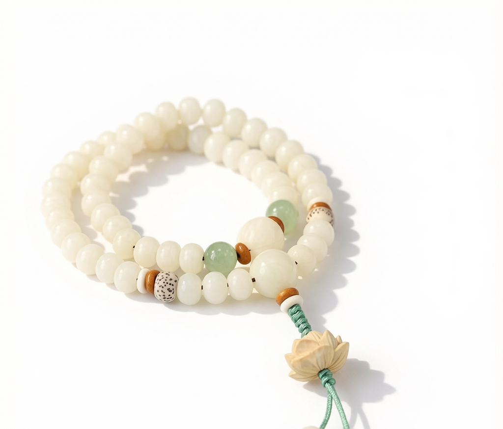 01_hero 白菩提根念珠(款式6)- Luxe White Bodhi Root Prayer Beads Style 6 - 01 hero
