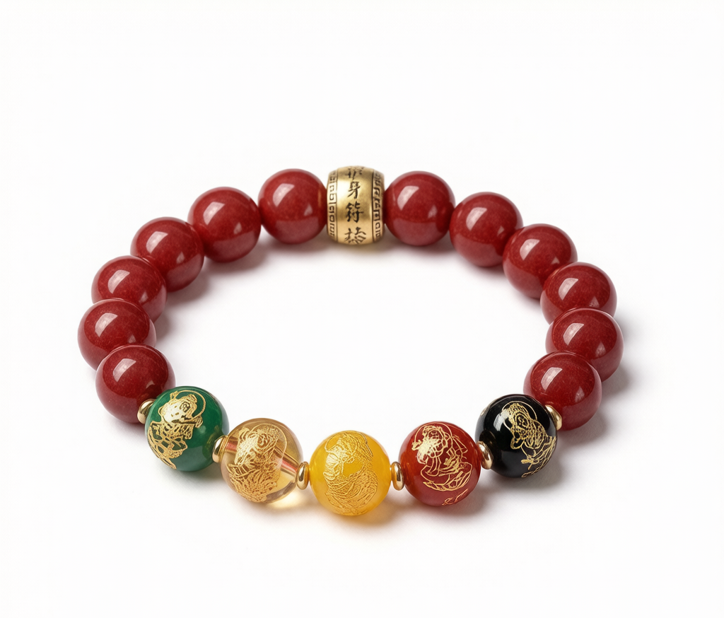 01_hero 朱砂五帝钱招财手链 - Cinnabar Five-Deity Wealth Bracelet - 01 hero