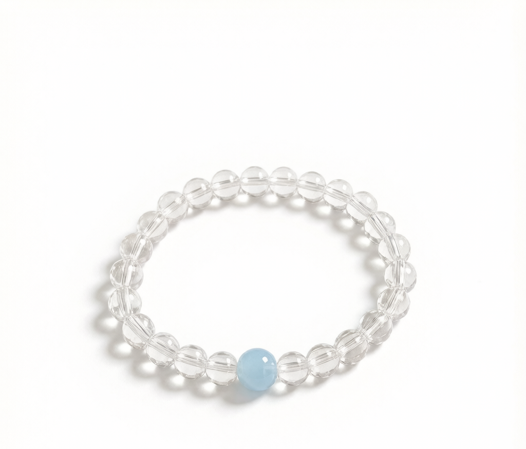 01_hero 白水晶海蓝少女手链 - White Crystal & Aqua Maiden Bracelet - 01 hero